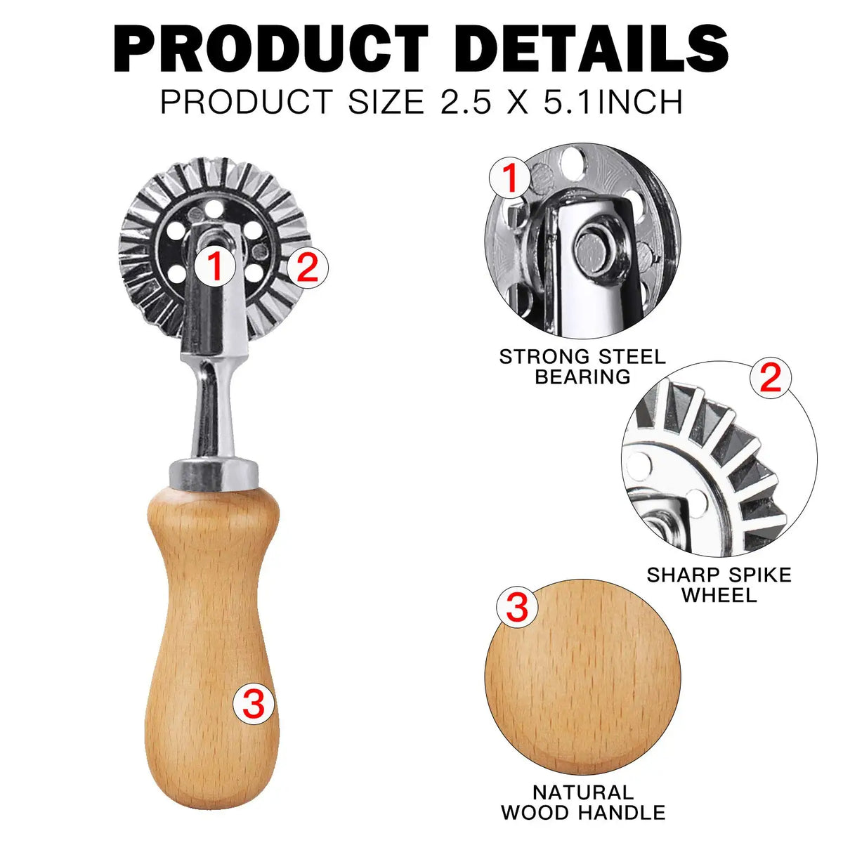 Pastry Wheel Cutter & Ravioli Crimper | Cookie & Pasta Tool
