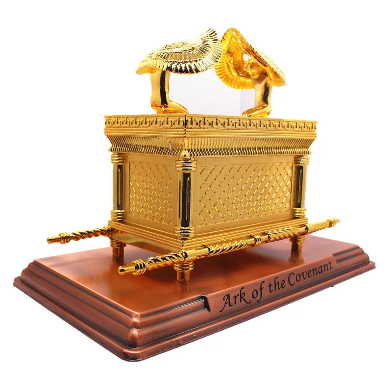 Gold-Plated Ark of the Covenant Metal Sculpture | Christian Décor