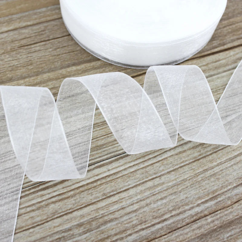 White Organza Ribbon 50 Yards – Gift Wrapping & Decor