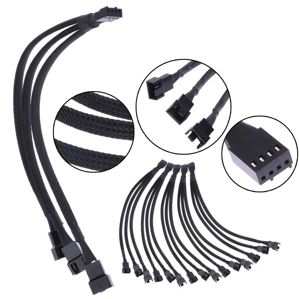 4-Pin PWM 1-to-3 CPU Fan Splitter Cable | PC Cooling Adapter