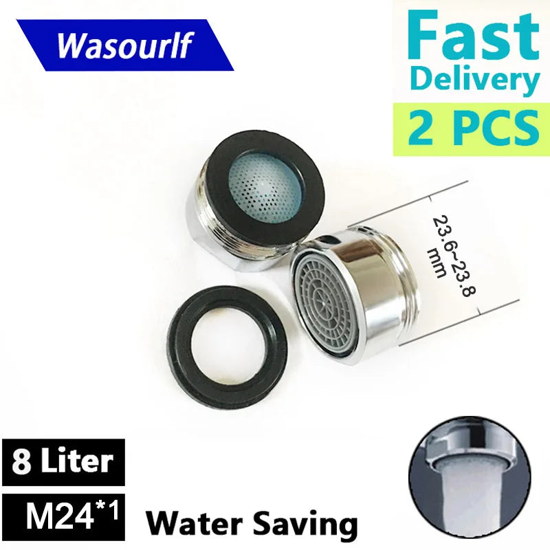 WASOURLF 2-Pack M24 Male Thread 8L Water-Saving Faucet Aerator