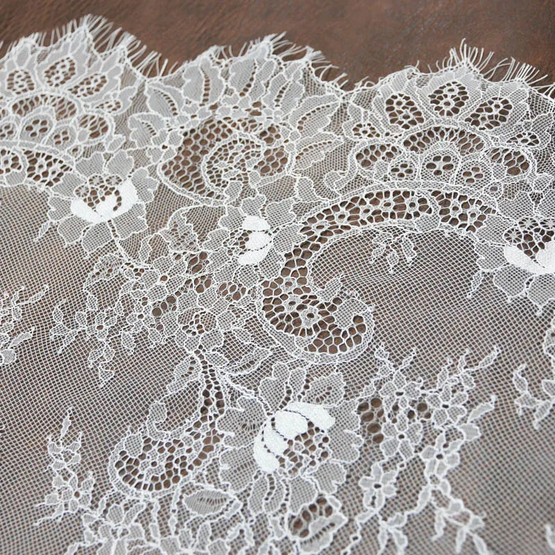 Floral Embroidered Eyelash Lace Ribbon 60cm Wide – 3 Meters