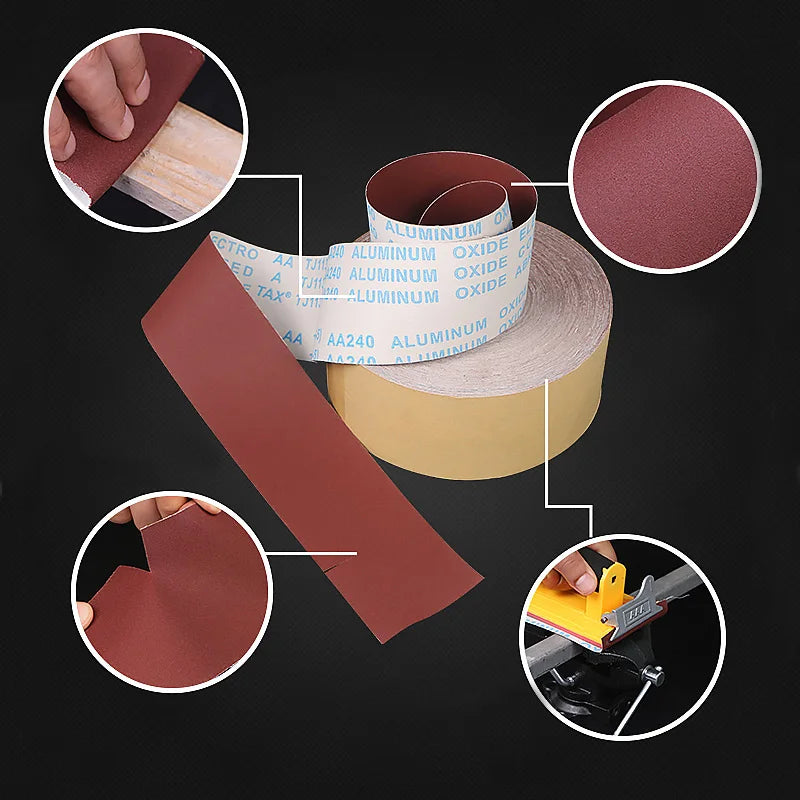 Flexible Tearable Sanding Cloth 1M x 9cm | Hand Polishing Roll