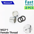 M22 Female Thread Faucet Aerator 2-Pack – Brass & Steel
