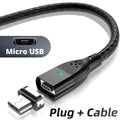 FONKEN Magnetic USB-C & Micro USB Cable – 3A Fast Charge
