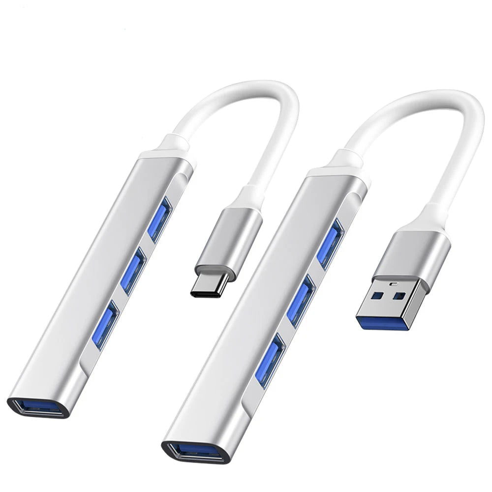USB-C 4-Port Hub Adapter OTG – MacBook, Xiaomi & Lenovo