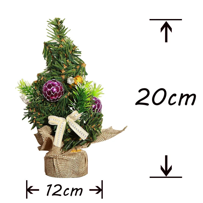 Mini Christmas Tree Gold Bow Holiday Decoration | 12×20cm