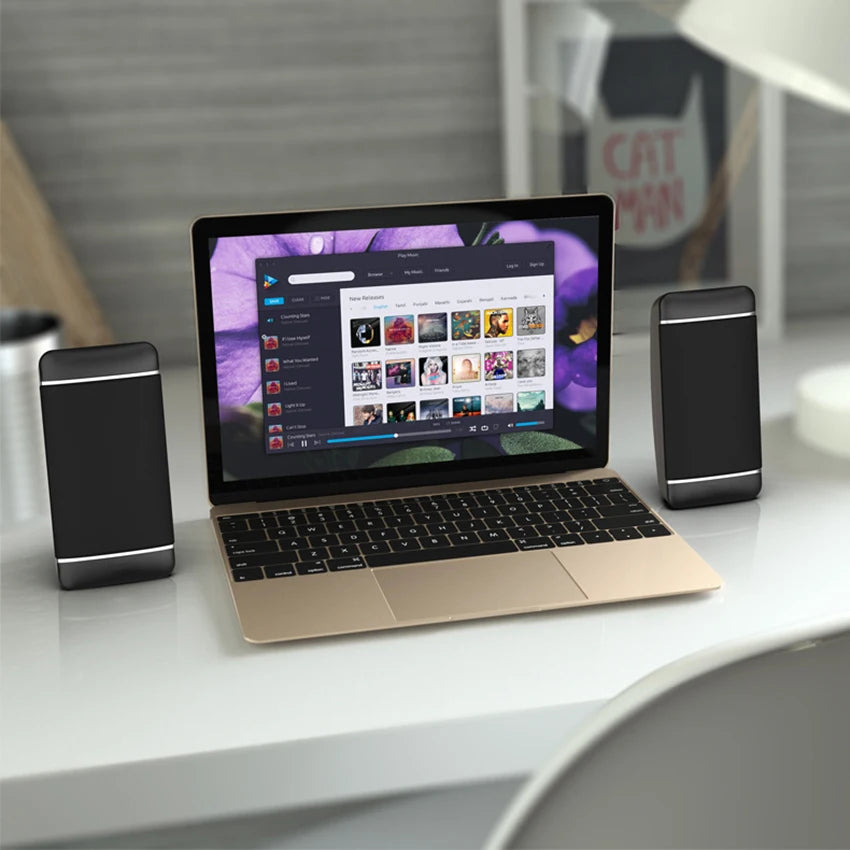 USB Powered Portable Desktop Speakers – Stereo PC Sound