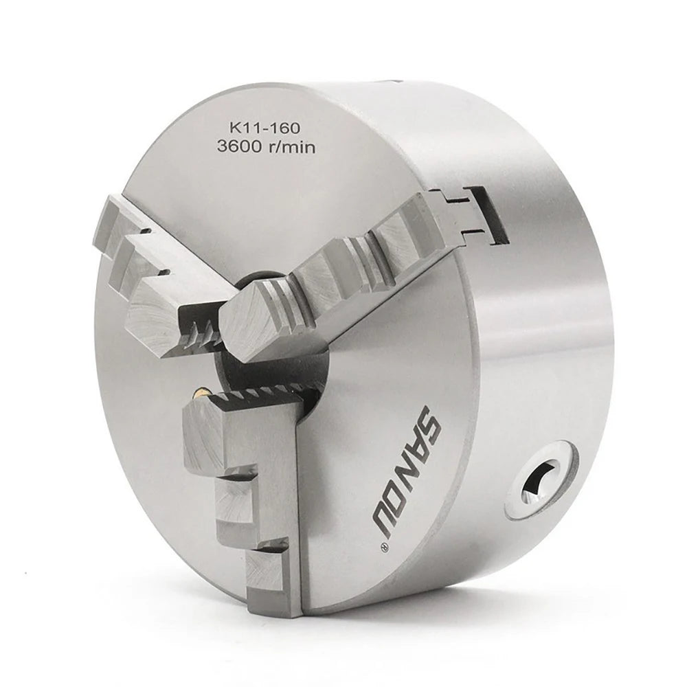 K11-160 6" 3-Jaw Self-Centering Lathe Chuck – 160mm Manual