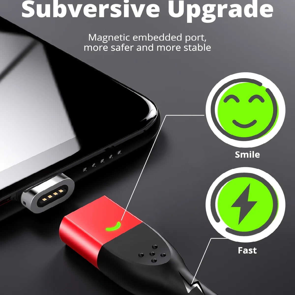 FONKEN Magnetic USB Type-C & Micro USB 3A Charging Cable