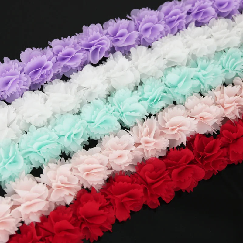 1-Meter Chiffon Lace Ribbon – Jacquard Floral Craft Trim 50mm