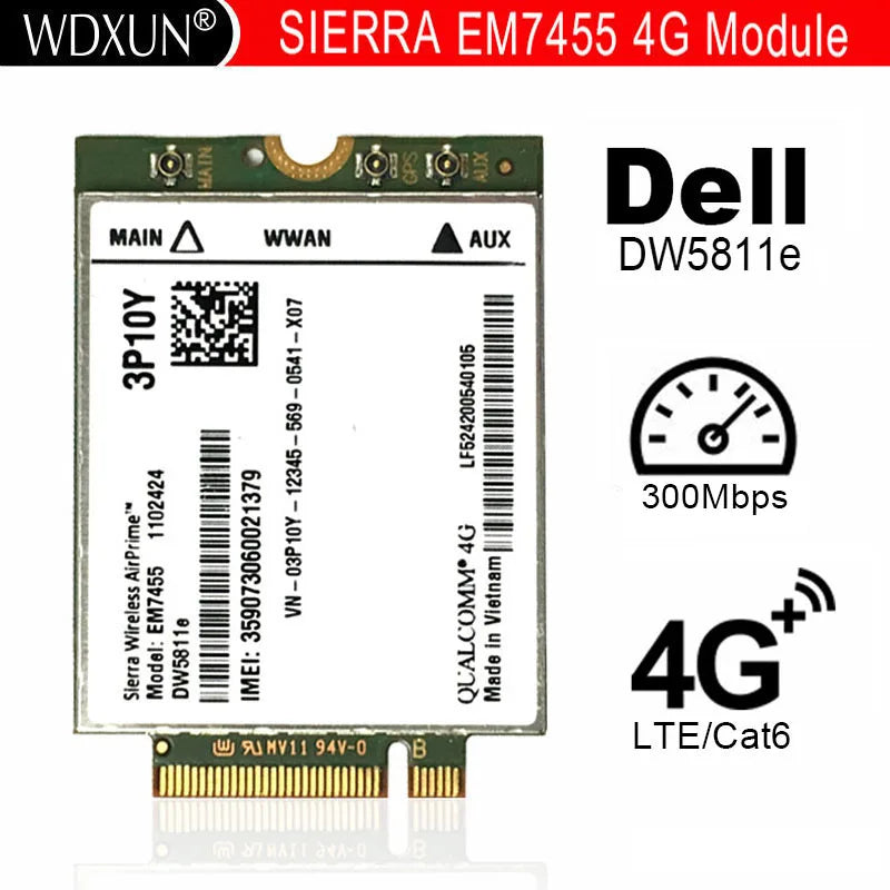 Sierra Wireless EM7455 DW5811e 4G LTE CAT6 M.2 Module for Dell