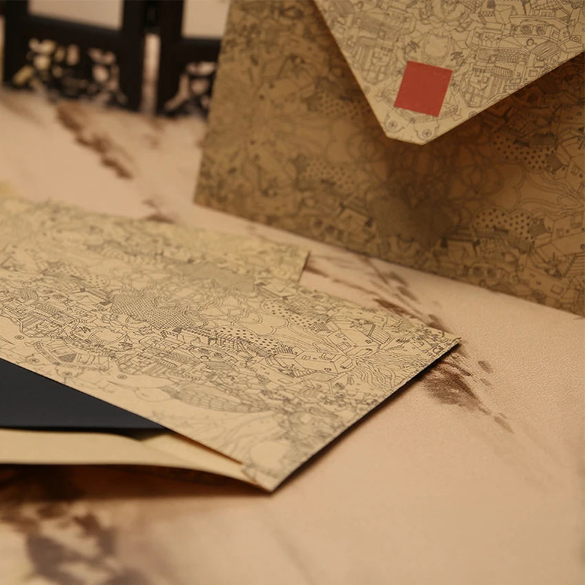 5-Pack Kraft Paper V-Flap Invitation Envelopes 154×108mm