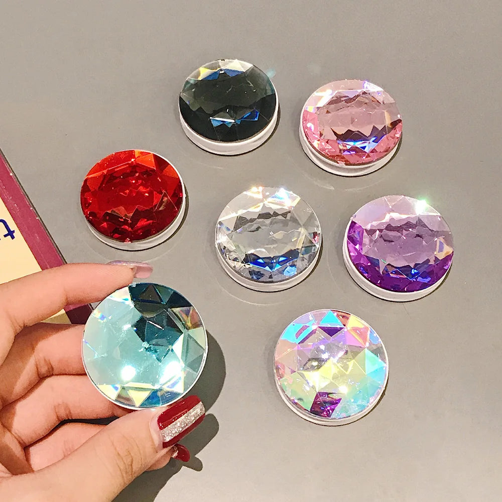 Holographic 3D Diamond Phone Ring Grip Stand – Universal Fit