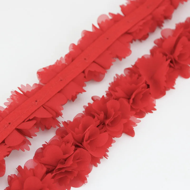 1-Meter Chiffon Lace Ribbon – Jacquard Floral Craft Trim 50mm