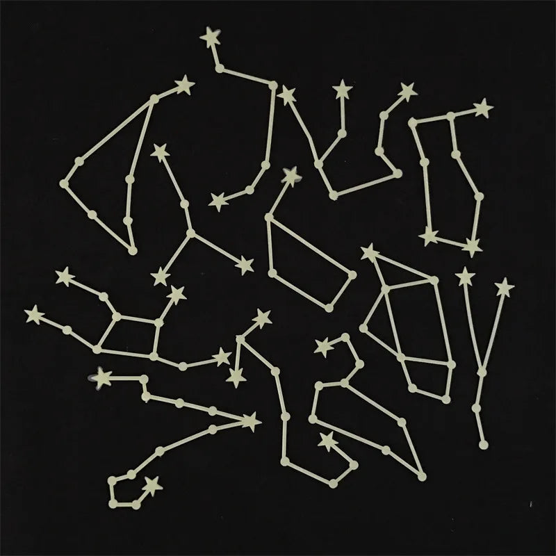 12-Pack Glow in the Dark Constellation Stickers for Kids