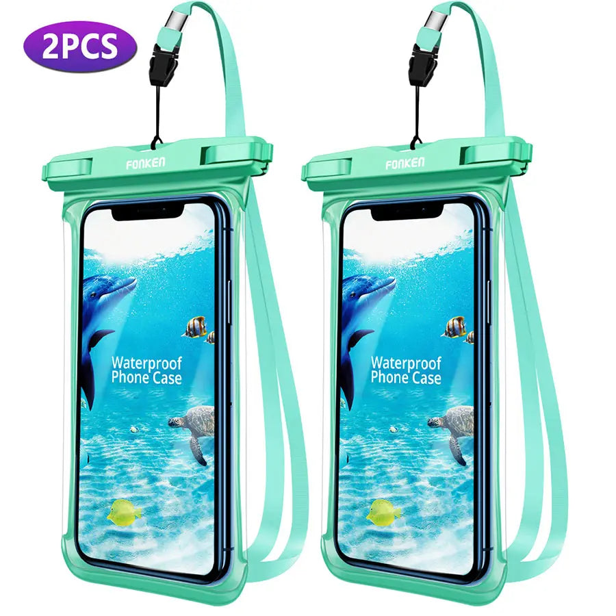 2-Pack Waterproof Phone Pouch Dry Bag – Universal Swim Case