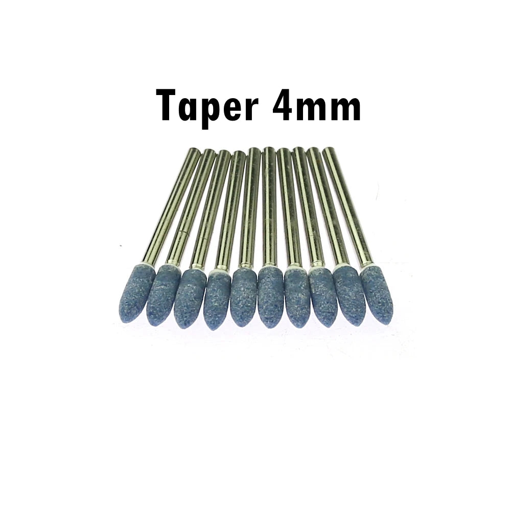 10-Pc Ceramic Grinding Head Set – 3mm Shaft Rotary Abrasive Wheels