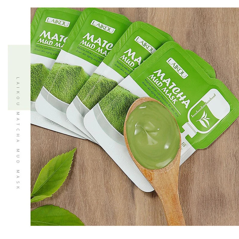LAIKOU Matcha Green Clay Mud Face Mask 7-Pack Night Treatment