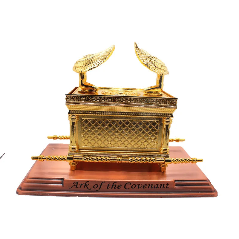 Gold-Plated Ark of the Covenant Metal Sculpture | Christian Décor