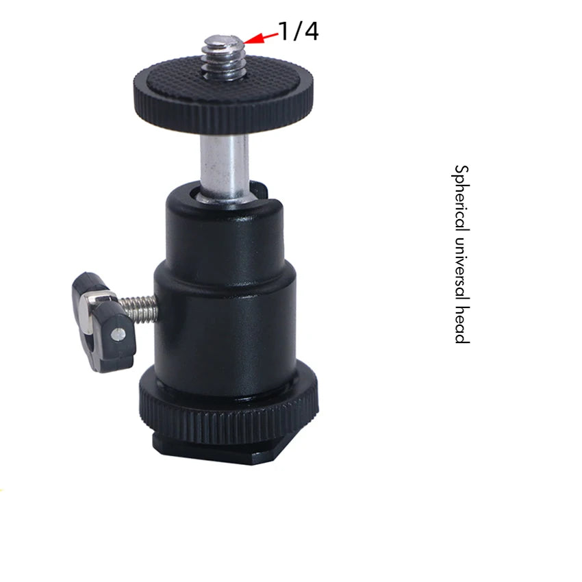 Hot Shoe to 1/4" Ball Head Adapter for Camera, Light & Mic