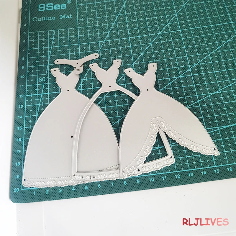 Wedding Dress Shaker Metal Cutting Die | DIY Scrapbooking Cards
