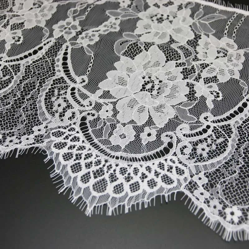 White Eyelash Lace Trim 27cm – 3 Meters Wedding Fabric