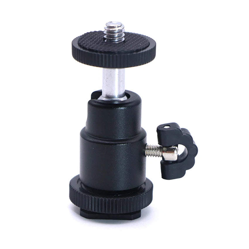 Hot Shoe to 1/4" Ball Head Adapter for Camera, Light & Mic