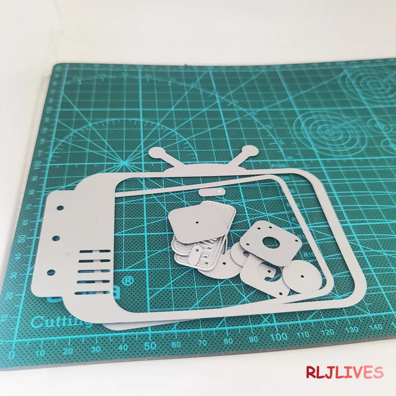 Vintage TV Metal Cutting Die – DIY Scrapbooking & Card Making