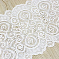 3M White Elastic Lace Trim 18cm – French Hollow Stretch Fabric