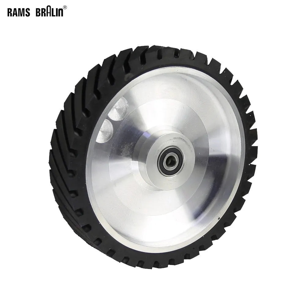 250x50mm Serrated Rubber Contact Wheel for Belt Grinder Sanding