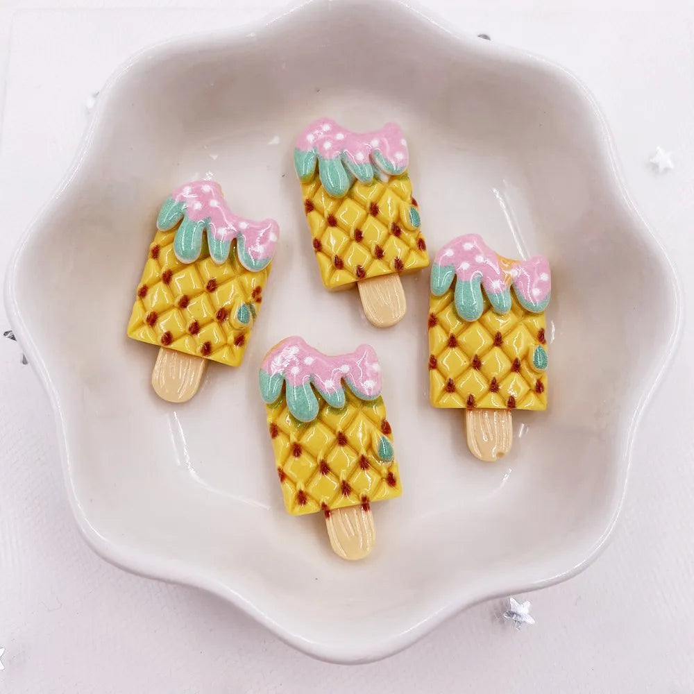 12-Piece Resin Fruit Popsicle Flatback Cabochons for DIY Crafts