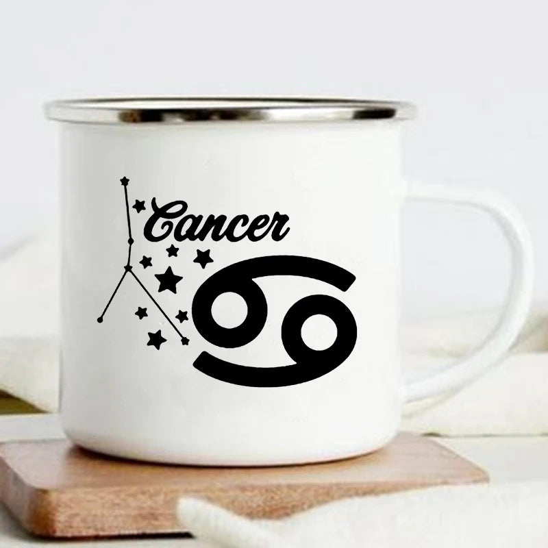 Zodiac Constellation Enamel Mug – 360ml Coffee & Tea Cup