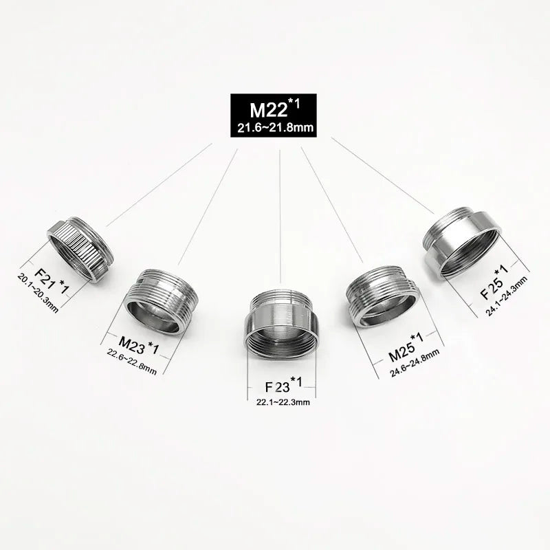 M21 M22 M23 Male Thread Brass Faucet Connector | Chrome