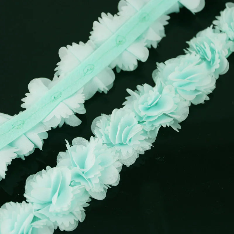 1-Meter Chiffon Lace Ribbon – Jacquard Floral Craft Trim 50mm
