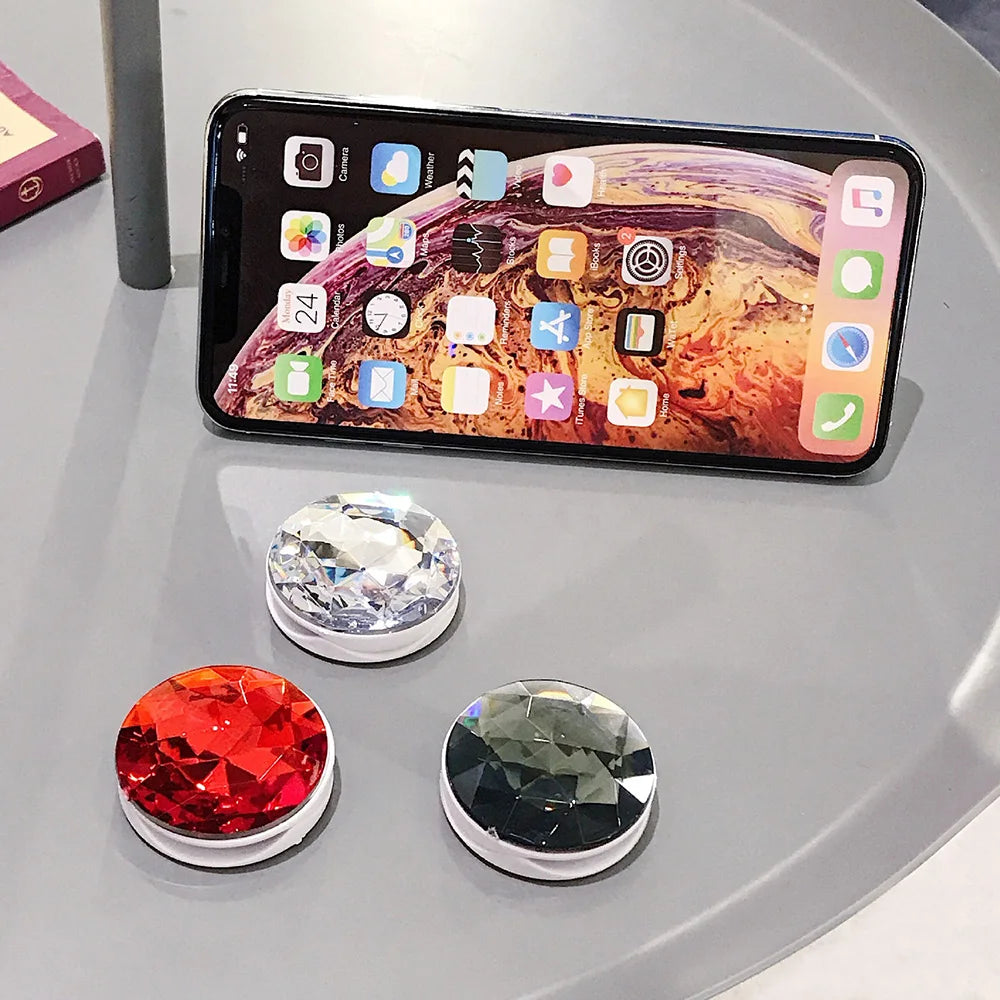 Holographic 3D Diamond Phone Ring Grip Stand – Universal Fit