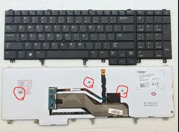Used US Backlit Keyboard for Dell Latitude E6520 E6530 E6540