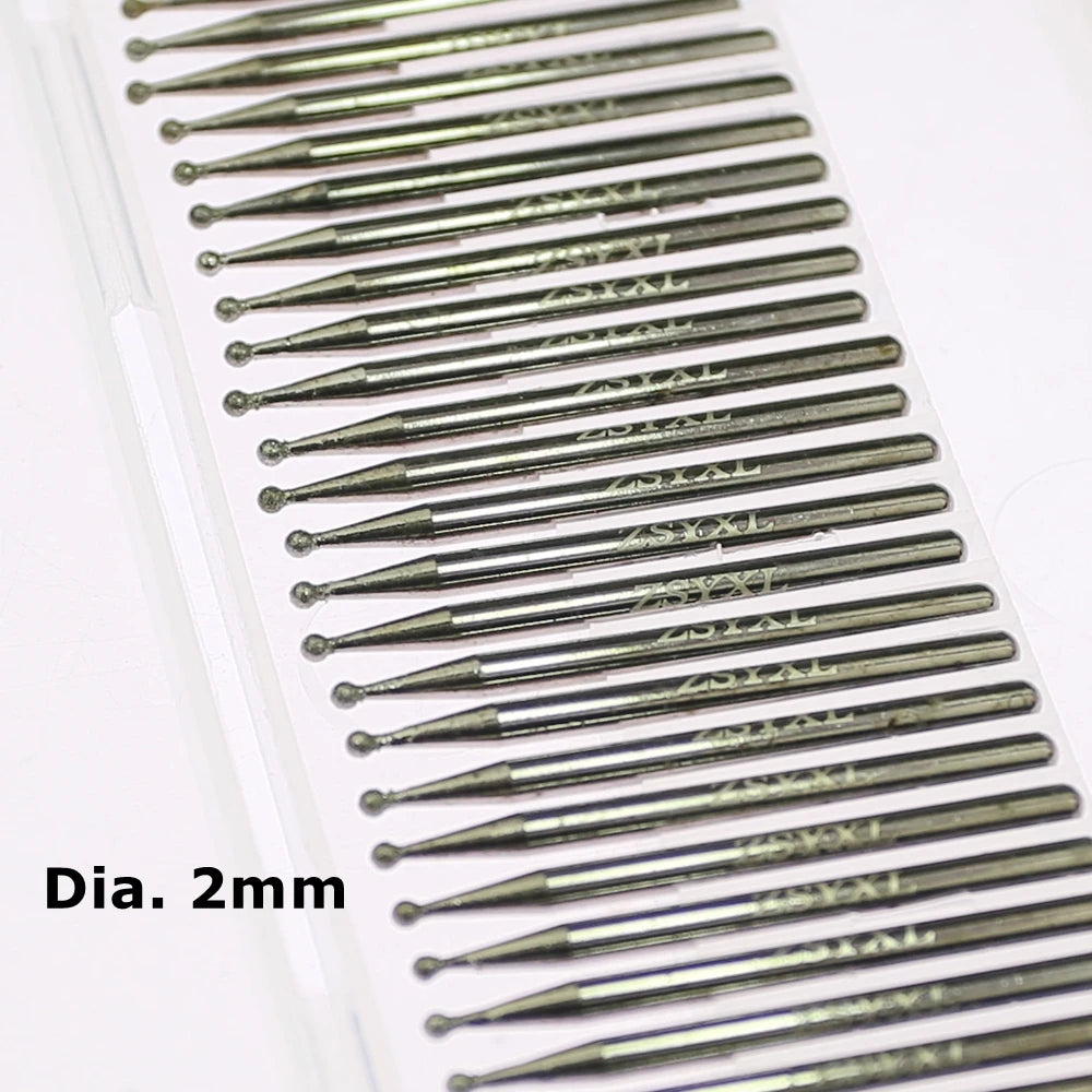 30-Piece Ball Mounted Point Grinding Heads – 2–4mm Rotary