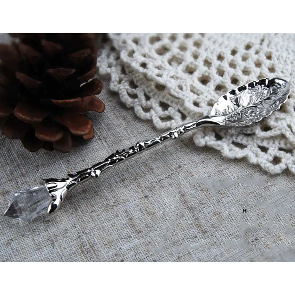 Vintage Carved Flower Teaspoon – Silver Coffee & Tea Spoon