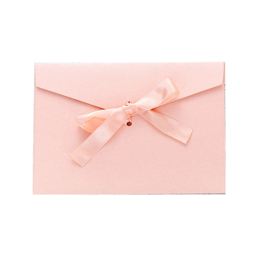 Vintage Pearlescent Paper Envelope with Bow – Wedding & Gift