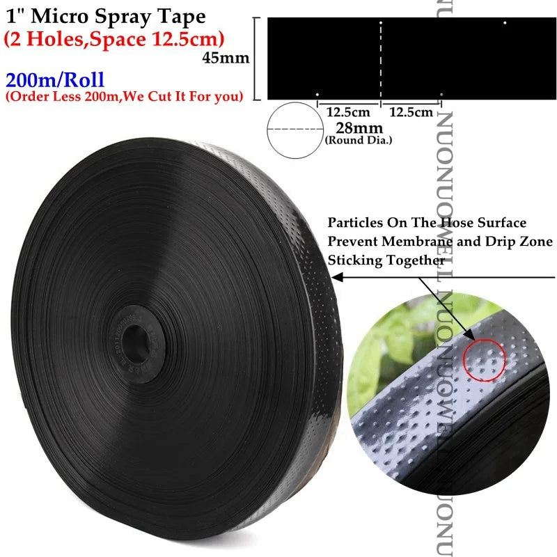 Φ28mm Micro Spray Tape Drip Irrigation Hose 200m Roll