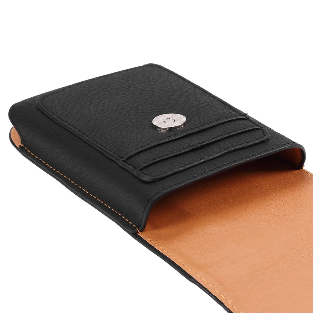 Universal Leather Belt Clip Phone Pouch Holster 3.5–6.3"