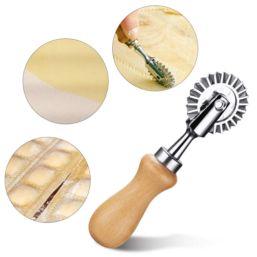 Pastry Wheel Cutter & Ravioli Crimper | Cookie & Pasta Tool