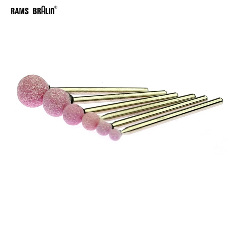 6-Pc Ball-Shaped Ceramic Grinding Heads | 2.35mm Shank