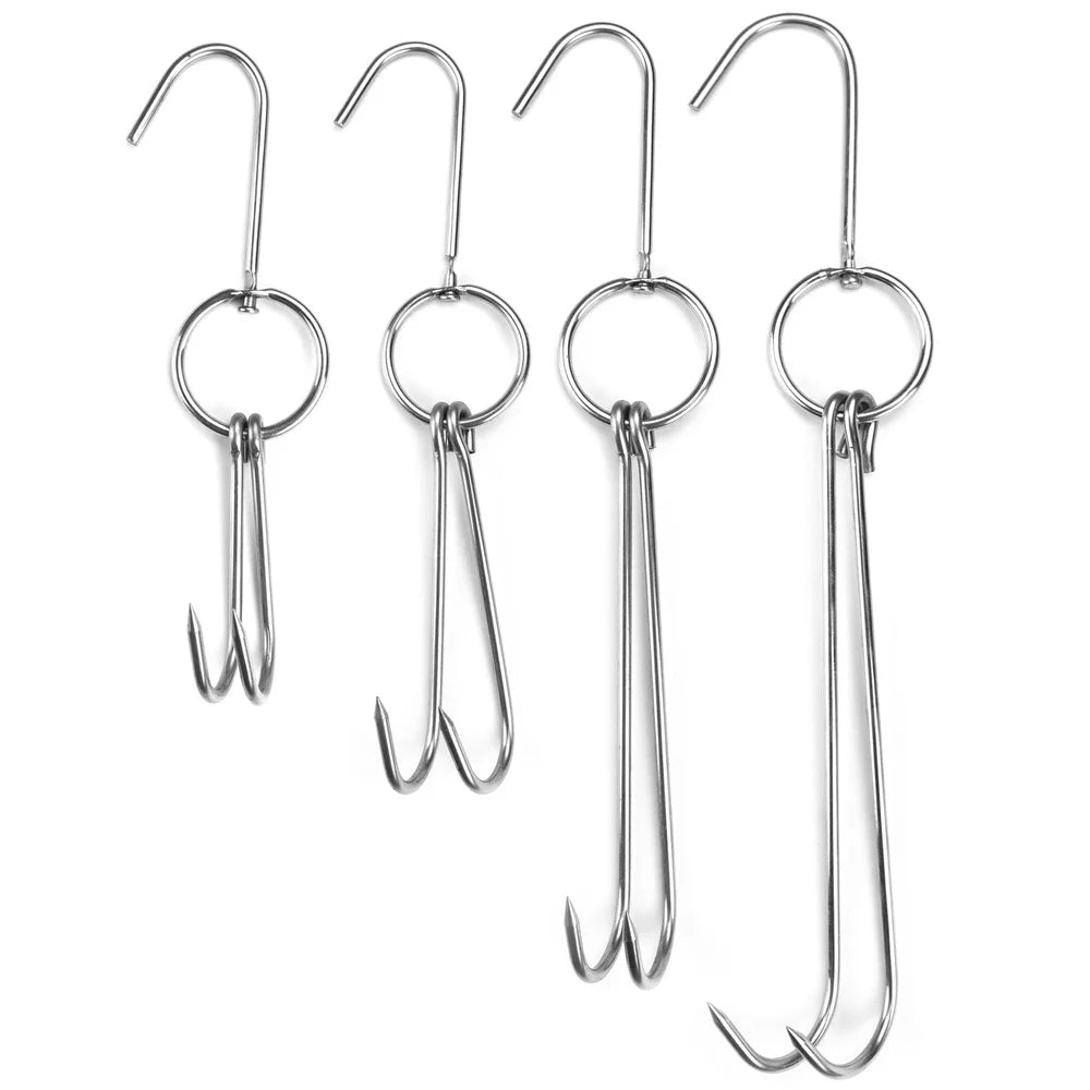 Stainless Steel Meat Hooks – BBQ Hanger for Duck, Turkey & Beef