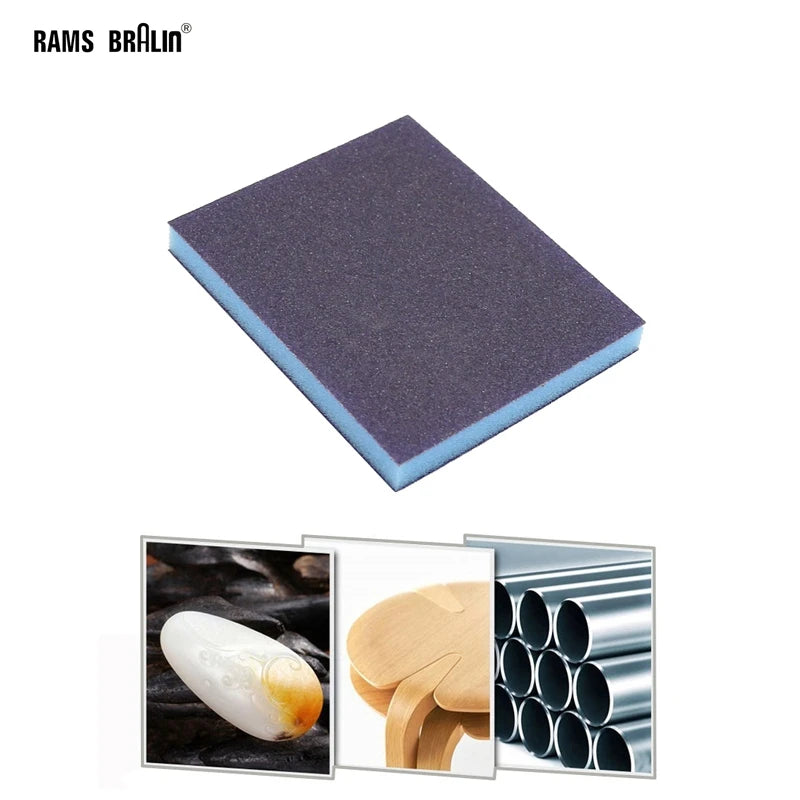 Double-Sided Sponge Sanding Block P60–P220 Wet & Dry Grinding