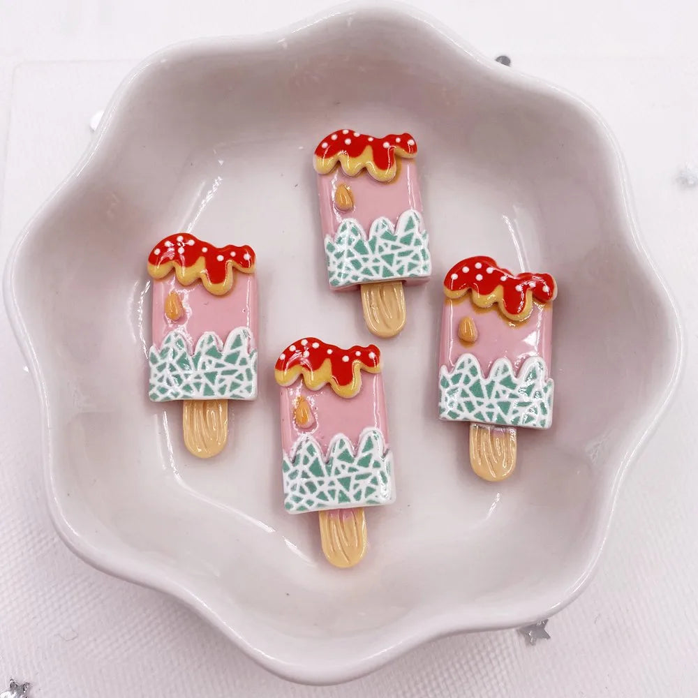 12-Piece Resin Fruit Popsicle Flatback Cabochons for DIY Crafts