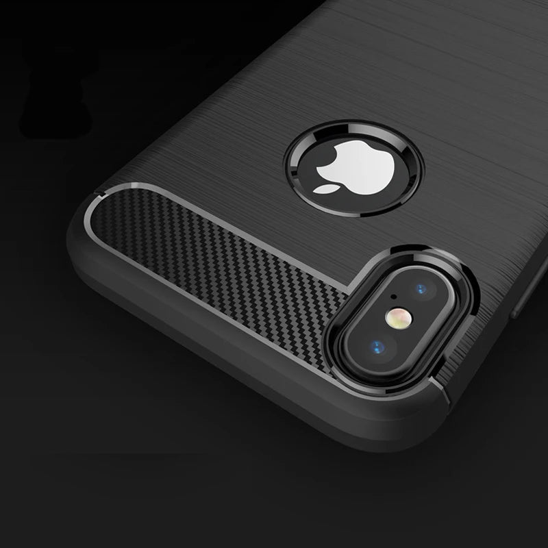 Ultra Thin Carbon Fiber Silicone Case – iPhone X XR XS Max