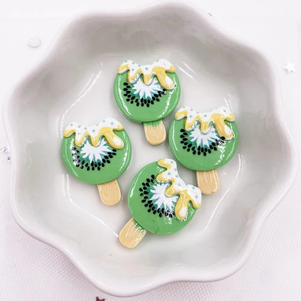 12-Piece Resin Fruit Popsicle Flatback Cabochons for DIY Crafts