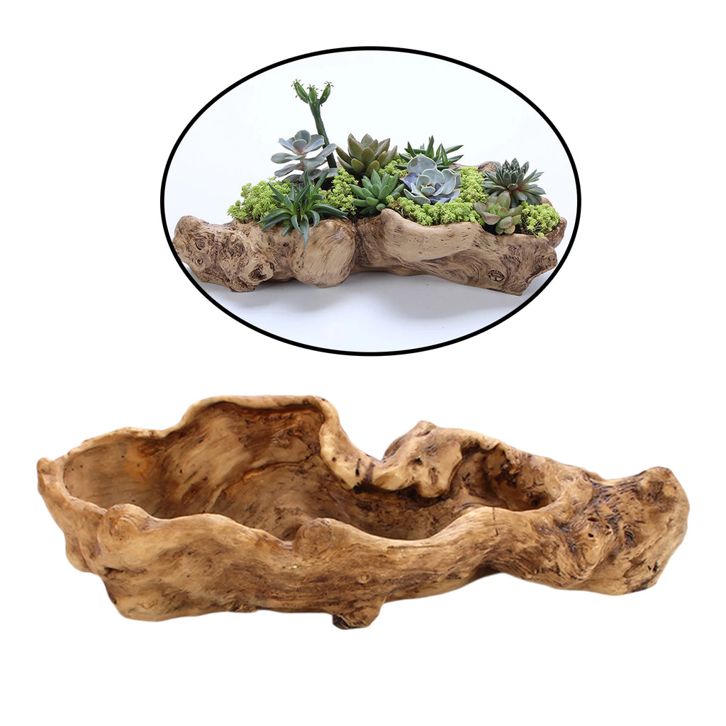 Driftwood Tree Stump Resin Succulent Planter Pot | 36cm